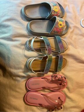 Girls summer shoes.  Mini Melissa, Rampage, children’s place